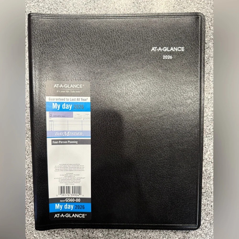 AT-A-GLANCE 2026 Black Planner